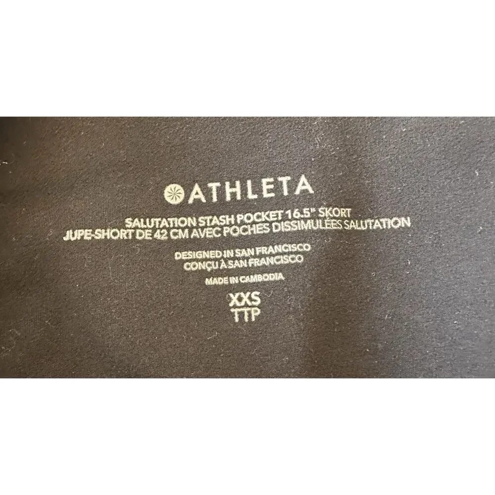 Athleta Size XXS Salutation Stash Pocket 16.5 Skort Tennis Golf Skirt Shorts